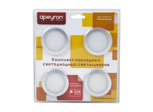 Изображение товара Комплект накладных LED светильников APEYRON 4 шт теплый белый 12Вт IP20