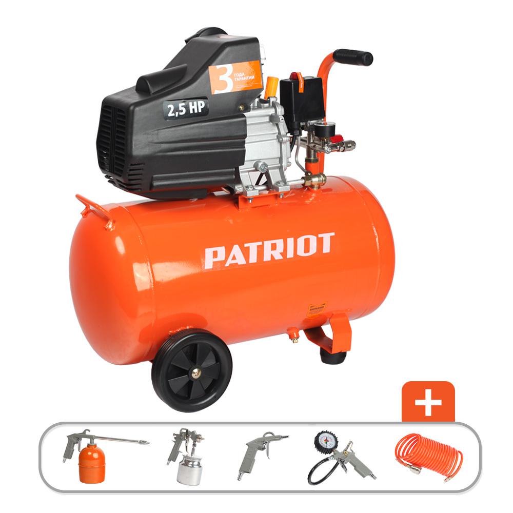 фото Компрессор patriot euro 50-260k + набор пневмоинструмента kit 5в