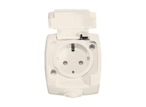 Изображение товара Розетка наружная WESSEN RA16-112B-SI с защитными шторками 10А IP44 бежевый