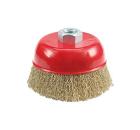 Кордщетка VOREL чаша 75мм для УШМ гофрированная латунированная сталь (06970)