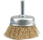 Кордщетка VOREL чаша 75мм для дрели гофрированная латунированная сталь (06988)