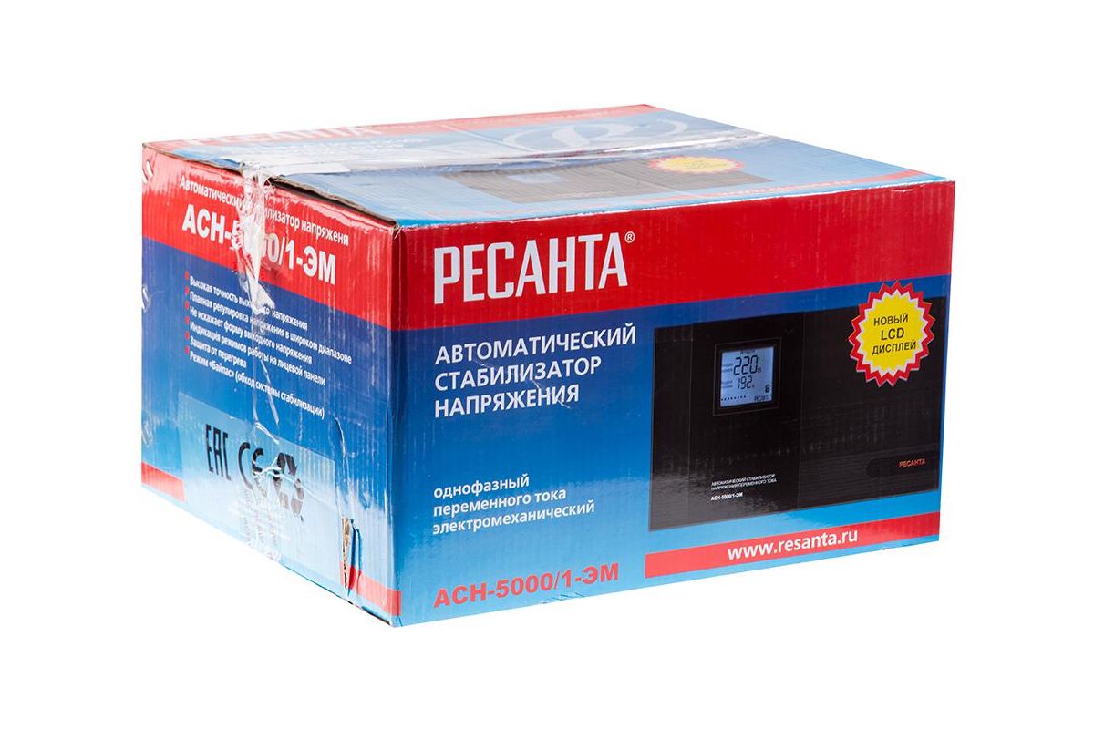 Ресанта АСН-5000/1-эм характеристики. Стабилизатор Ach-5 000/1-эм.