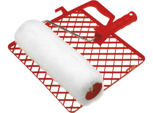 Изображение товара Малярный валик TOPEX 20B350 полиэстер 18 см с ручкой и решеткой