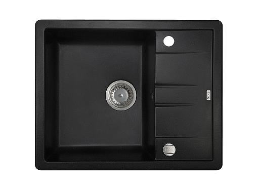 Изображение товара Кухонная мойка IDDIS V06B621i87 из грануkryl черная 620х500 мм с сифоном