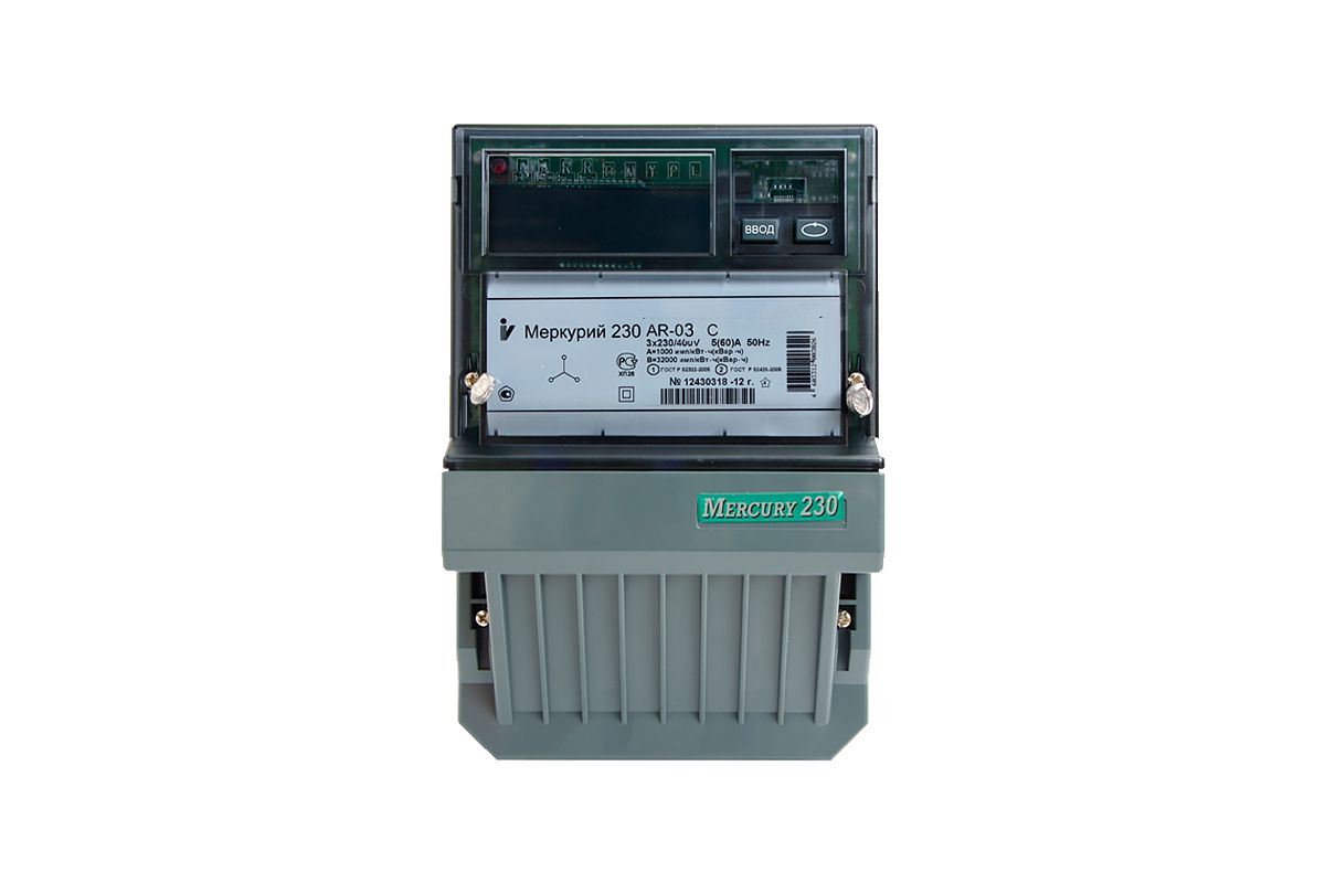 3-phase electricity meter | Mercury 230 ART-03 PQRSIDN | 3x230/400V 5-7.5A| Russia