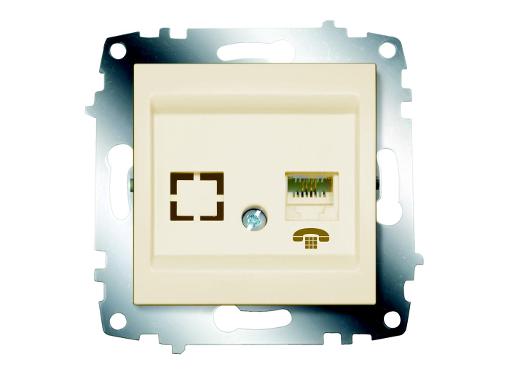 Изображение товара Кремовая компьютерная розетка ABB COSMO 619-010300-247 RJ45 cat 6