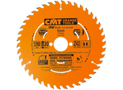 Изображение товара Диск пильный твердосплавный CMT 190мм 42 зуба для дерева и фанеры