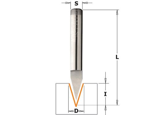 Изображение товара Фреза CMT 758.002.11 для гравировки 6 мм монолитная V-образная