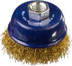 Кордщетка DEXX чаша 60мм для УШМ гофрированная латунированная сталь (35103-060)