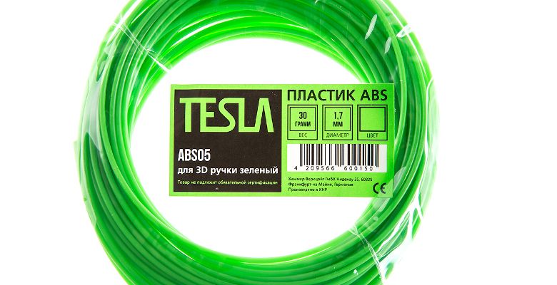 ABS-пластик для 3D ручки TESLA ABS05 зеленый