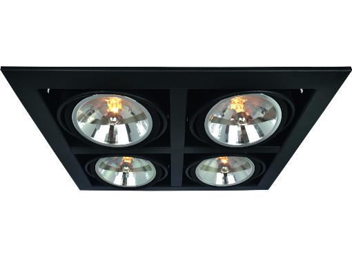 Изображение товара Встраиваемый светильник ARTE LAMP A5935PL-4BK хай-тек черный 4x50Вт