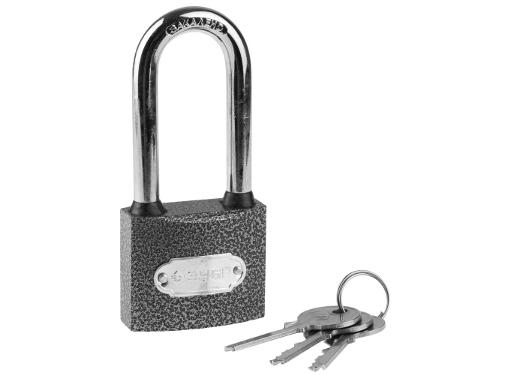 Изображение товара Замок ЗУБР 3712-50-1 навесной металлический с удлиненной дужкой 50мм для ворот