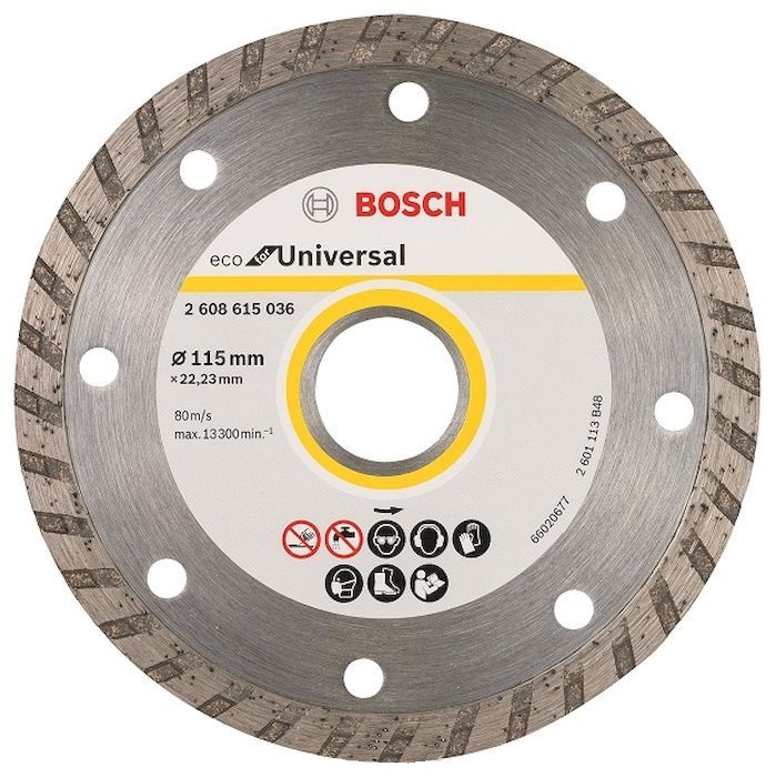 

Круг алмазный Bosch Eco universal turbo Ф115-22мм (2.608.615.036)