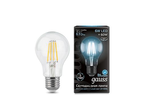   GAUSS LED Filament A60 E27 6W 4100 (102802206)