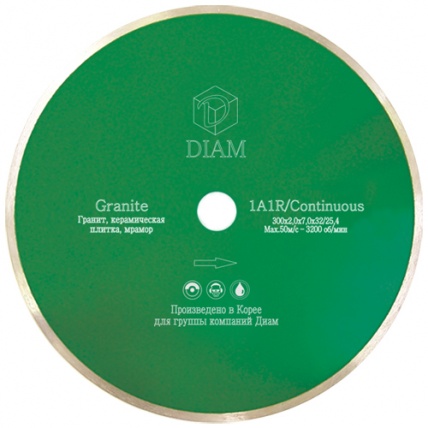 

Круг алмазный Diam (1a1r granite) Ф350х25.4мм по граниту, (1a1r granite) Ф350х25.4мм по граниту