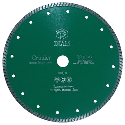 

Круг алмазный Diam Ф180x22мм turbo grinder 2.2x10мм, Ф180x22мм turbo grinder 2.2x10мм