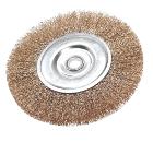 Кордщетка VERTO плоская 100мм для УШМ гофрированная латунированная сталь (62H312)