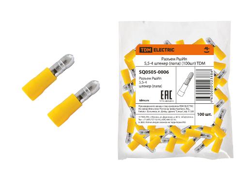 Изображение товара Разъем TDM SQ0505-0006 комплект 100 штекеров для цепей 24А IP30