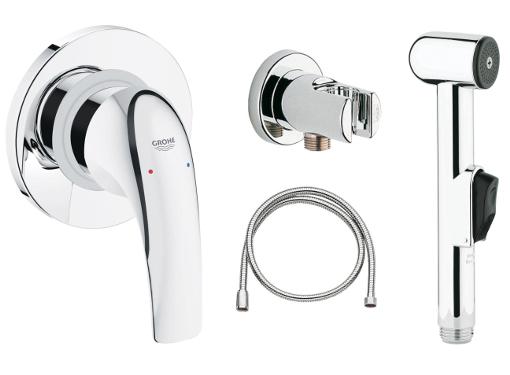 Изображение товара Набор душевой с гигиеническим душем GROHE BauCurve 123072 хром для ванной комнаты