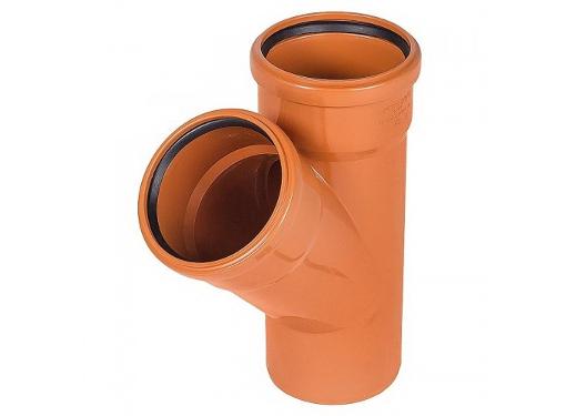 Изображение товара Тройник канализационный ПОЛИТРОН 110/110х45 наружный Россия