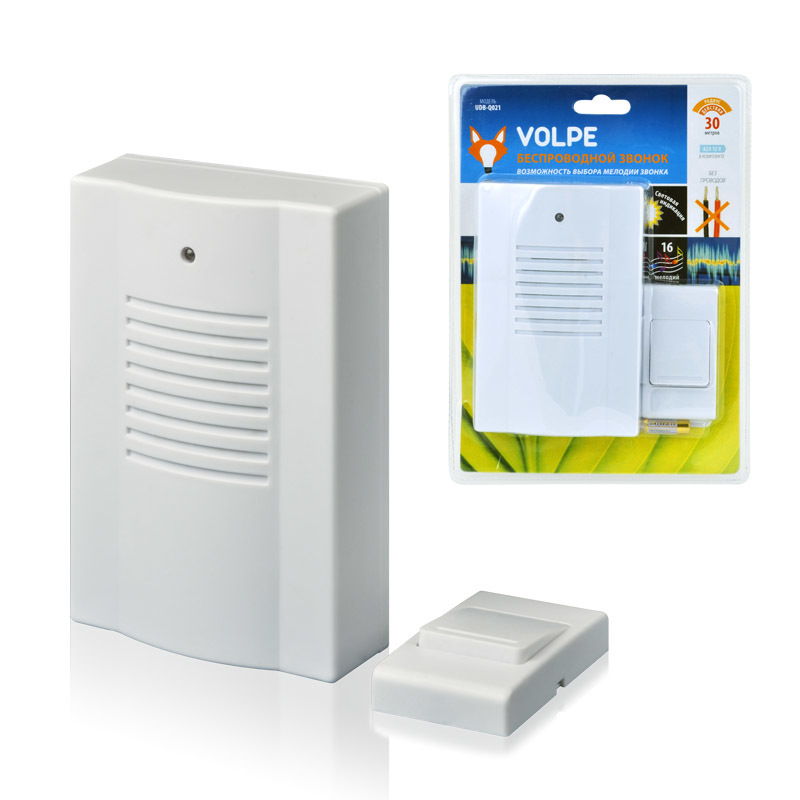 

Звонок Volpe Udb-q021 w-r1t1-16s-30m-wh