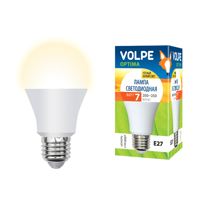 

Лампа светодиодная Volpe Led-a60-7w/ww/e27/fr/o, Led-a60-7w/ww/e27/fr/o