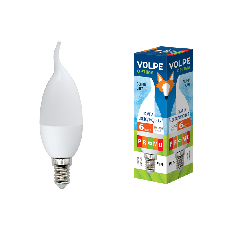 

Лампа светодиодная Volpe Led-cw37-6w/nw/e14/fr/o, Led-cw37-6w/nw/e14/fr/o