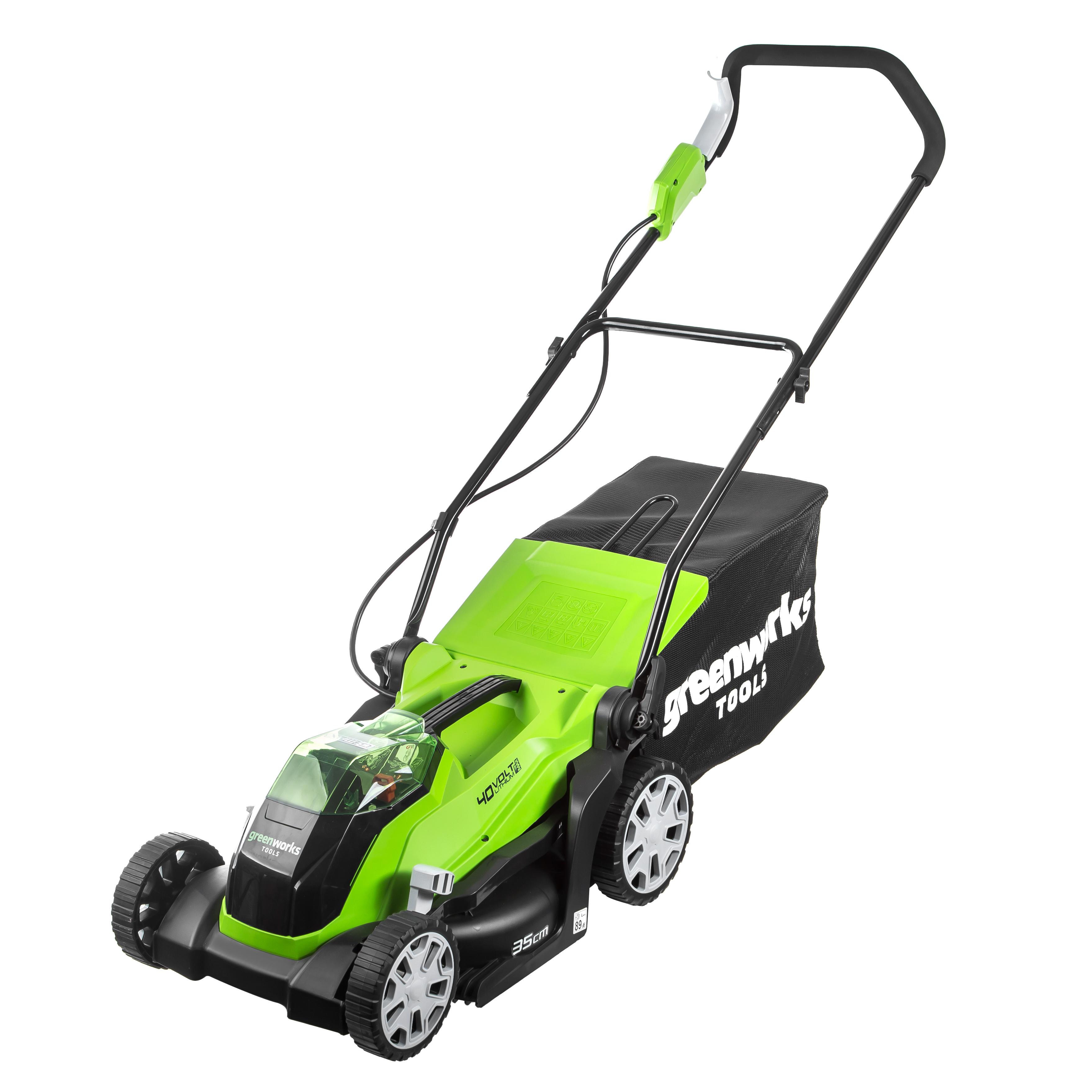 фото Аккумуляторная газонокосилка greenworks g40lm35 (2501907) без аккум и зу