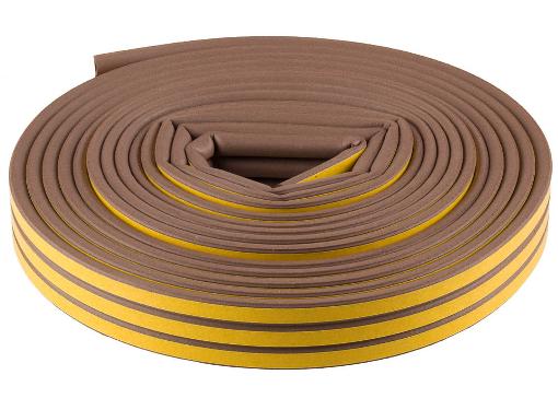 Изображение товара Уплотнитель ЗУБР 40930-016 резиновый самоклеящийся D-профиль 16 м коричневый
