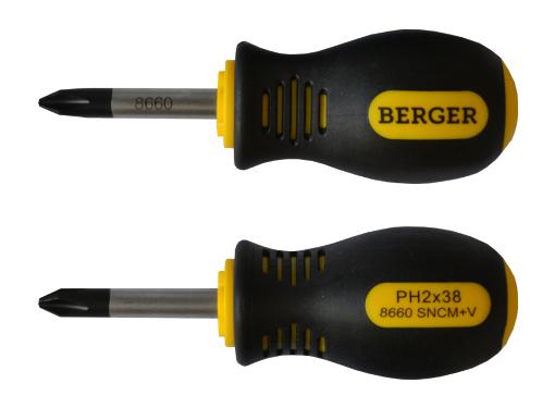 Изображение товара Крестовая отвертка BERGER BG1050 PH2x38мм для бытовых и профессиональных работ