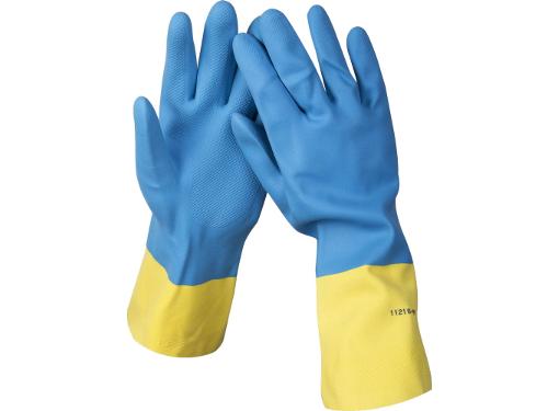 Изображение товара Латексные перчатки с неопреновым покрытием STAYER 11210 L защитные хозяйственные