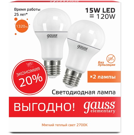 

Лампа светодиодная Gauss Led elementary 23215p