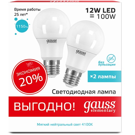 

Лампа светодиодная Gauss Led elementary 23222p