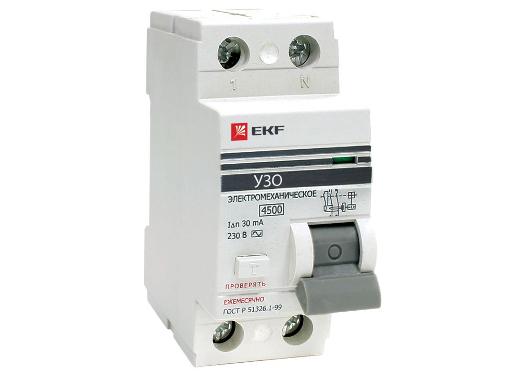 Изображение товара УЗО EKF elcb-2-32-100-em-pro 2п 32А 100мА IP20