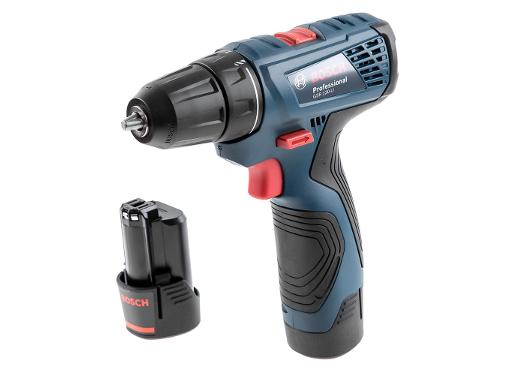 Изображение товара Аккумуляторная дрель BOSCH GSR 120-LI + набор бит сверл и зонт, 12 В, кейс