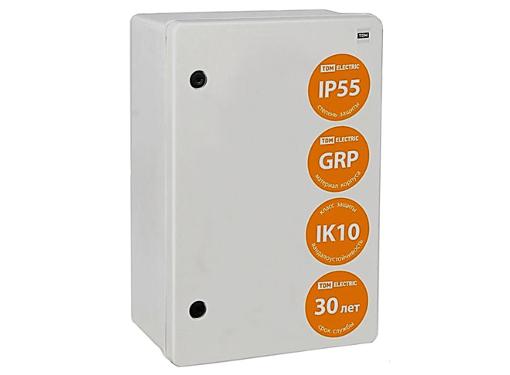 Изображение товара Щит TDM ЩПМП-1-1 антивандальный IP55 IK10 из GRP для улицы и промышленных объектов