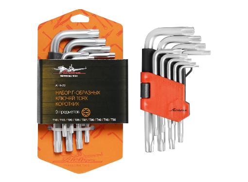 Изображение товара Набор ключей AIRLINE AT-9-23 TORX T10-T50 сталь 9 шт. Г-образные