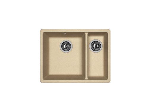 Изображение товара Мойка кухонная FLORENTINA Вега 335/160 бежевый с двумя чашами и монтажом снизу