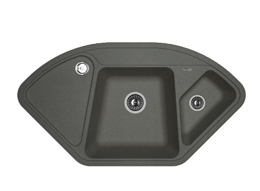Изображение товара Мойка кухонная FLORENTINA Капри черный угловая искусственный камень inset