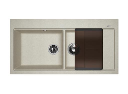 Изображение товара Мойка кухонная FLORENTINA Россана грей из искусственного камня с разделочной доской