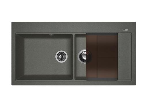 Изображение товара Мойка кухонная FLORENTINA Россана черный 1000х510 мм с разделочной доской из стекла