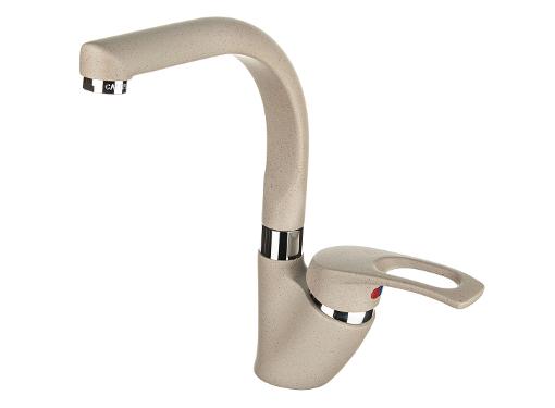 Изображение товара Смеситель для кухни GRANULA GR-1824, латунь, поворотный излив, цвет песок