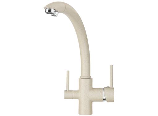 Изображение товара Кухонный смеситель GRANULA GR-2615 высокий с краном под питьевую воду цвет песок