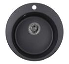 Изображение товара Кухонная мойка GRANULA GR-4801 черная кварцевая 415 490 мм круглая