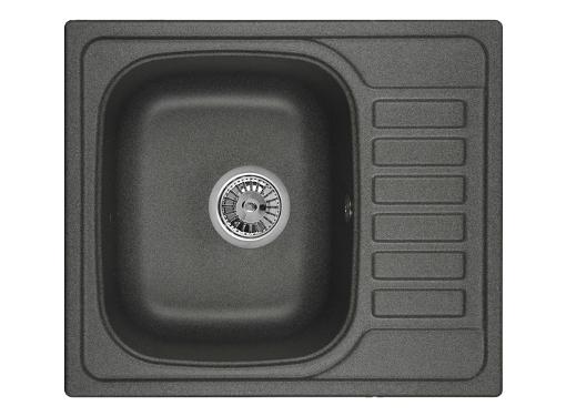 Изображение товара Мойка кухонная кварцевая GRANULA GR-5801 графит 575x495 мм с крылом