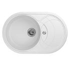 Изображение товара Мойка кухонная кварцевая GRANULA GR-7801 Арктик овальная с крылом 775x495 мм