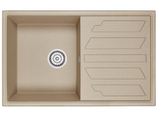 Изображение товара Кухонная кварцевая мойка GRANULA GR-8002 песок с большим сливным отверстием