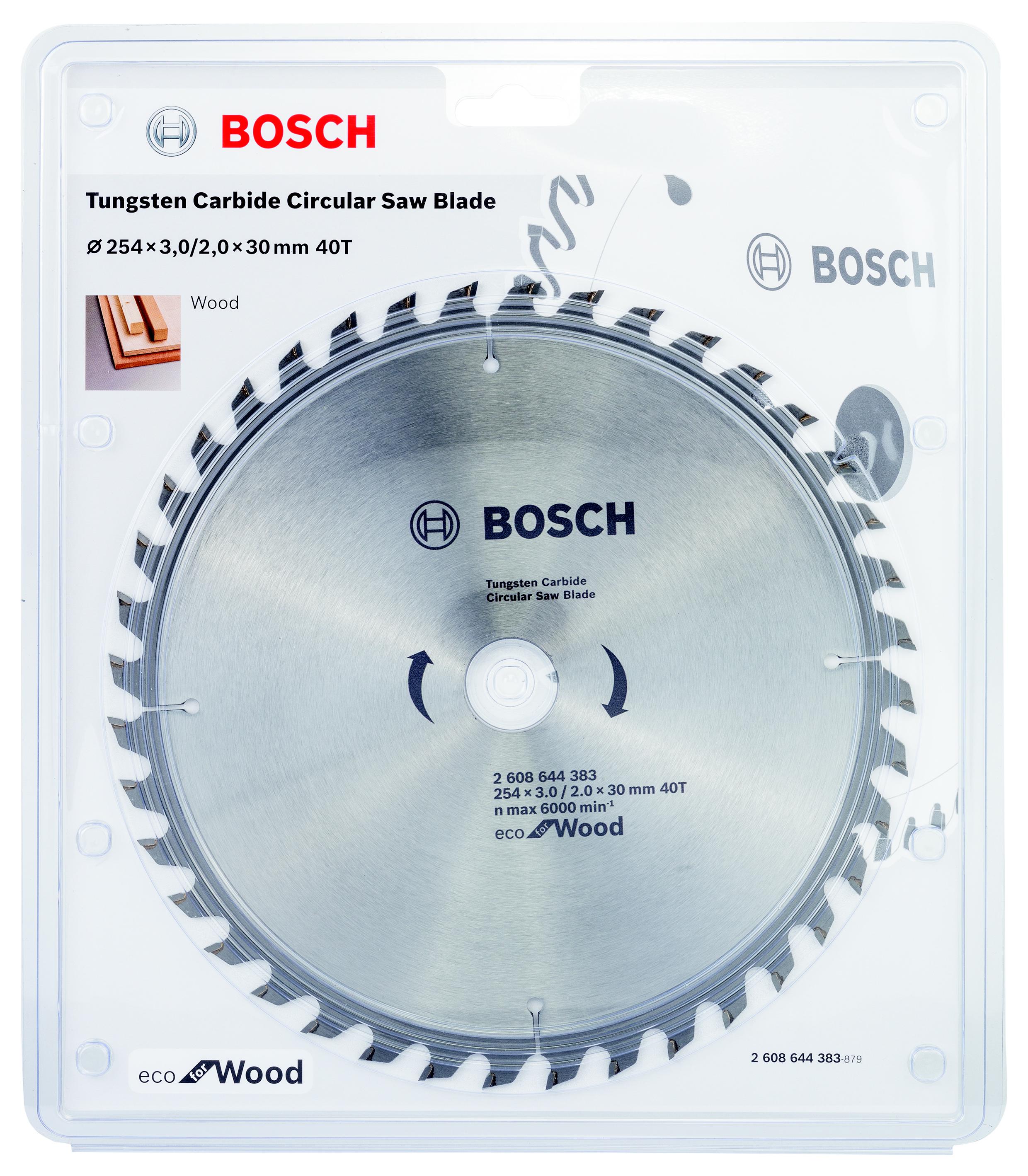 фото Диск пильный твердосплавный bosch ф254х30мм 40зуб. (eco wo 2.608.644.383)