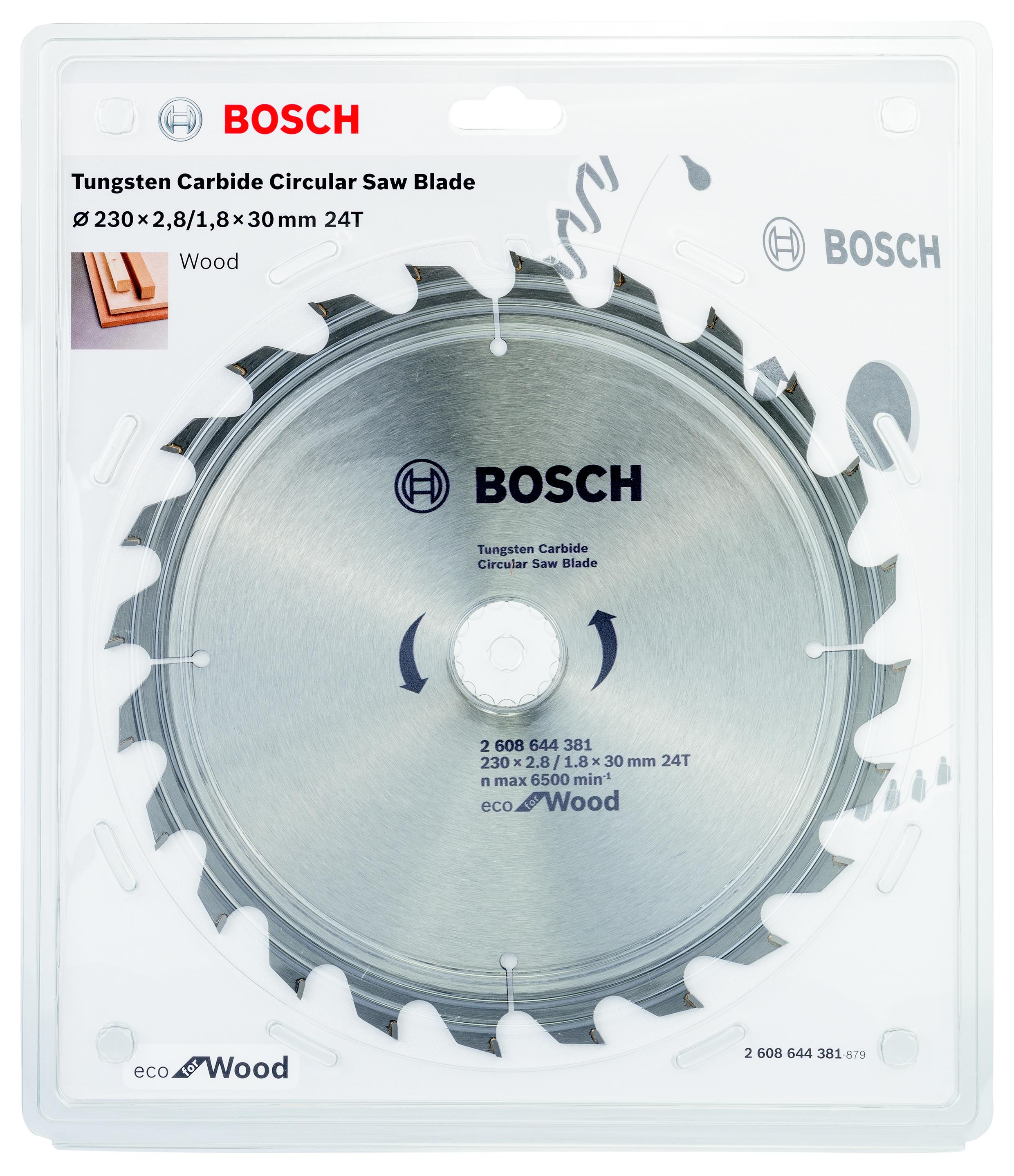 фото Диск пильный твердосплавный bosch ф230х30мм 24зуб. (eco wo 2608644381)