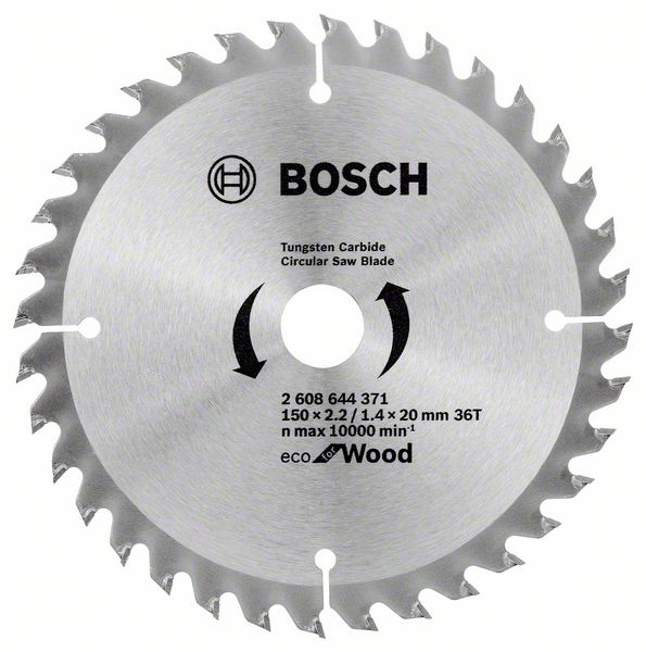 фото Диск пильный твердосплавный bosch ф150х20мм 36зуб. (eco wo 2608644371)